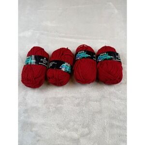 CRUCCI Sporté Crepe 100% Pure New‎ Wool Yarn Cardinal Shade 4 Skeins 50g Each